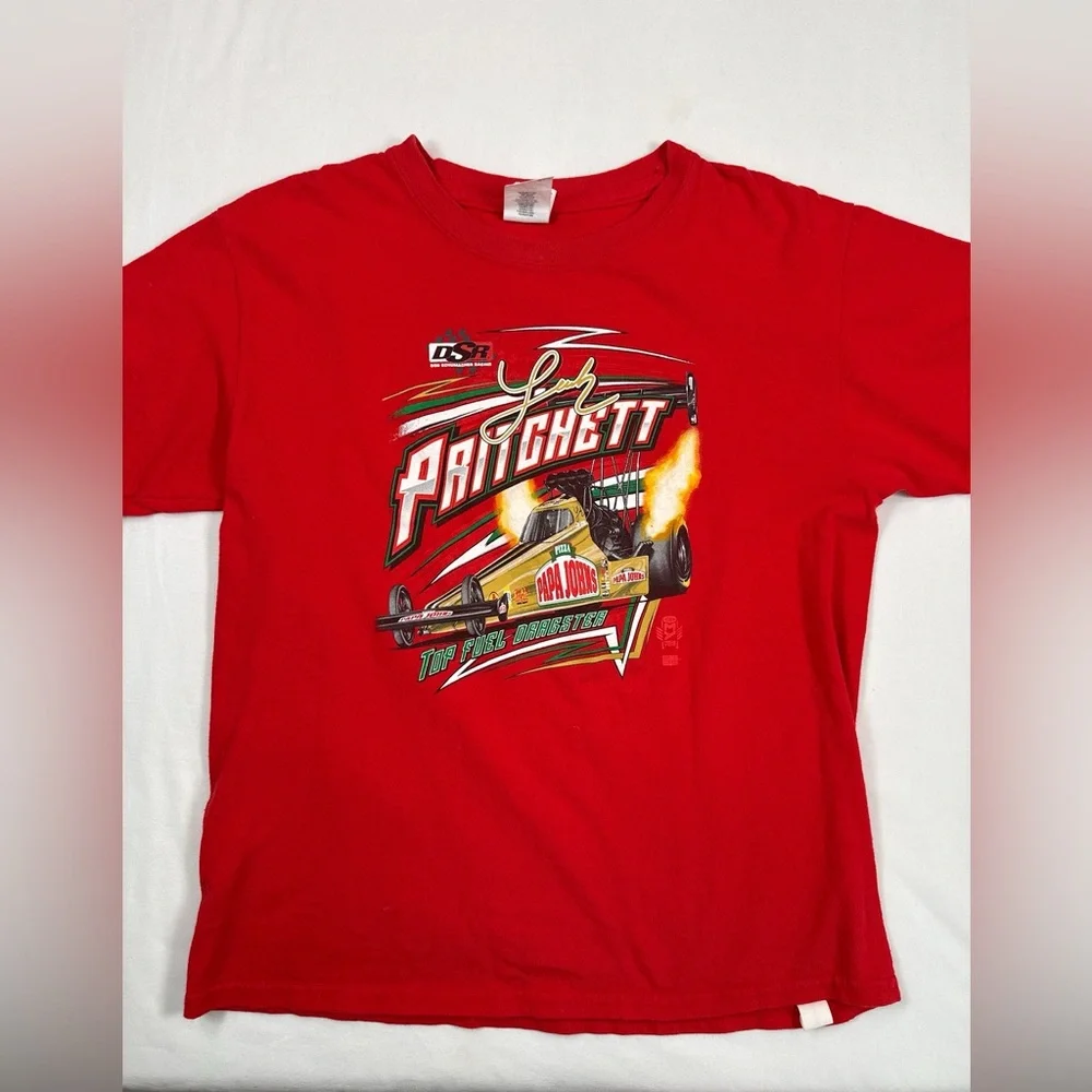 DON SCHUMACHER RACING Leah Prichett Papa John's Top Fuel Dragster T-Shirt Size M